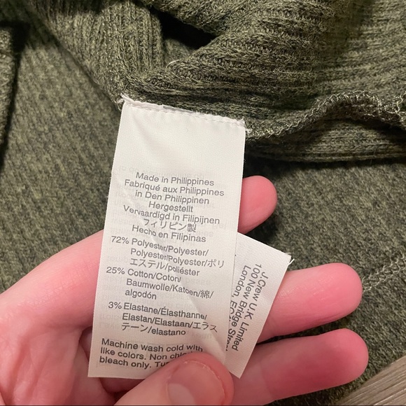 SOLD Madewell Heathered Bubble Sleeve Swing Turtleneck Sweater Olive Green - Picture 7 of 9